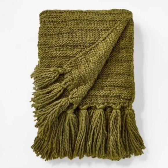 Threshold Other - Studio McGee Raised Striped Chunky Knit Throw Blanket | Green | NWT